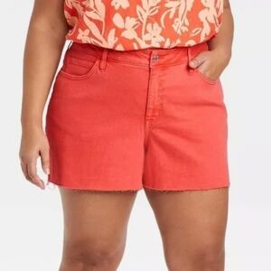 NWT Ava & Viv Denim Short in Tigerlily Wash  16W